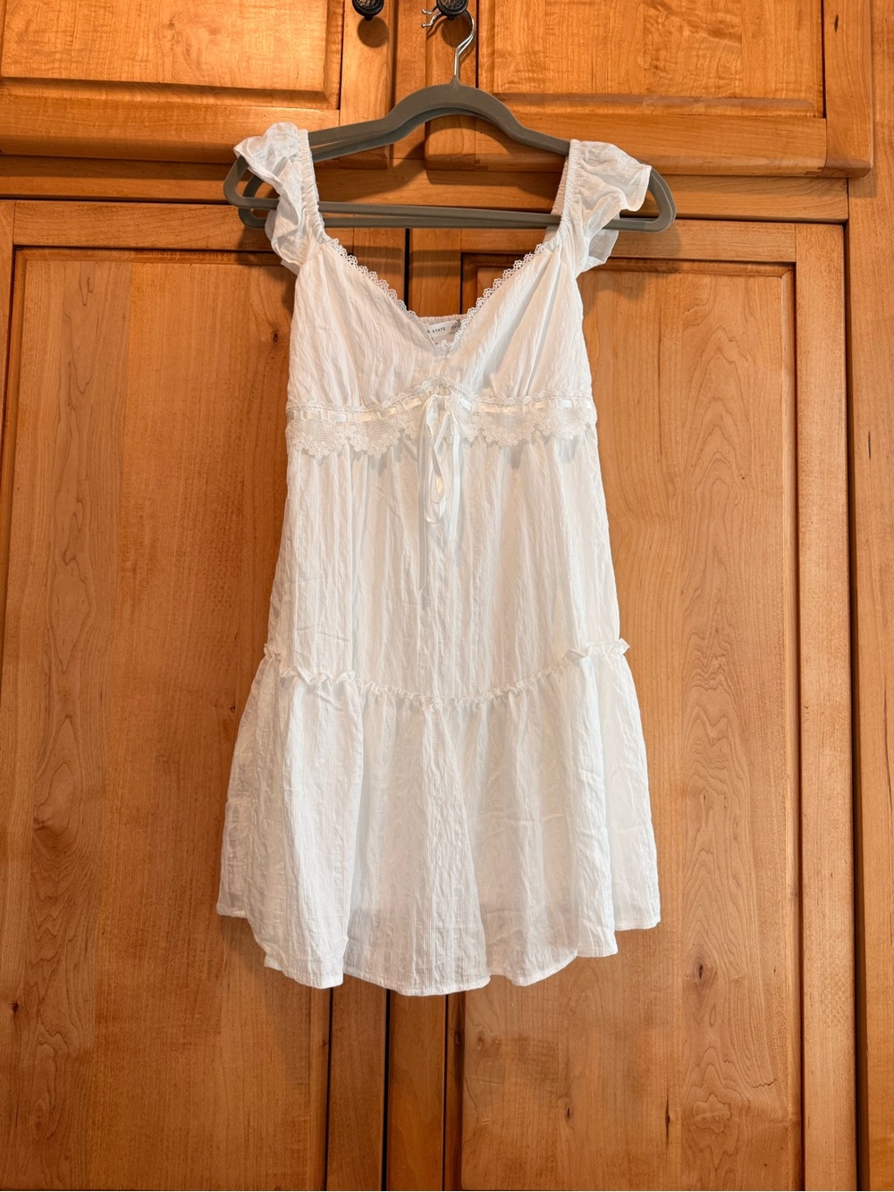 Altar'd State White Smocked Lace Dress Never Worn